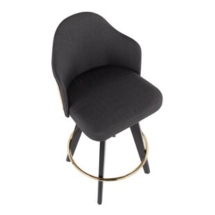 WADE LOGAN Gracen Swivel Upholstered 26'' Counter Stool