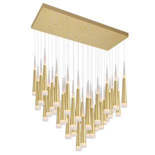 CWI LIGHTING Andes 36 - Light Satin Gold LED Cluster Pendant