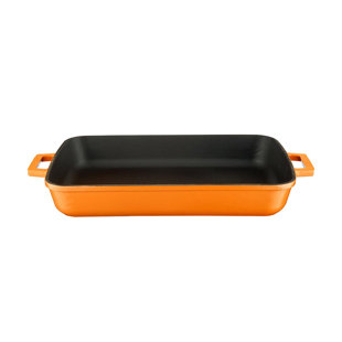 LAVA CAST IRON Lava Enameled Cast Iron Rectangular Roasting Pan 16 inch-Spring Series
