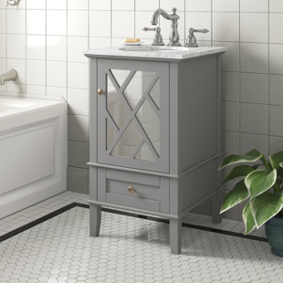 WINSTON PORTER Iridenta 21'' Free Standing Single Bathroom Vanity with Marble Top
