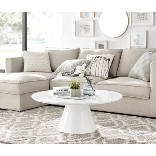 FURNITURE BOX Eubanks Statement Pedestal Coffee Table - Luxury Living Room Centre Table