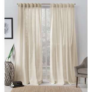 AMALGAMATED TEXTILES Bella Sheer Hidden Tab Top Synthetic Sheer Curtain Pair