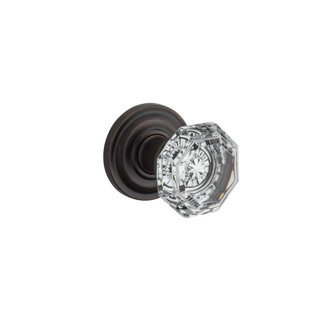 BALDWIN Crystal Double Dummy Door Knob with Traditional Round Rose
