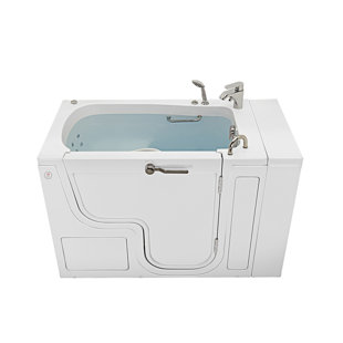 ELLA WALK IN BATHS 52'' x 30'' Walk-in Fiberglass Bathtub with Faucet