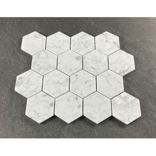 ES STONE 3" x 3" Marble Honeycomb Mosaic Wall & Floor Tile