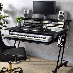 INBOX ZERO Music Studio Producer Recording Piano Stand Desk, Unique & Smart Design Workstation Table