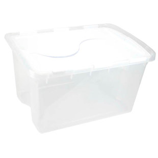 Sterilite 48 Qt Hinged Lid Storage Box Plastic Stackable Bin with Lid