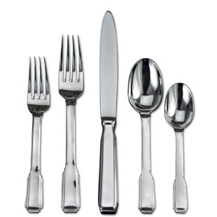 Ricci Argentieri Art Deco Stainless Steel Flatware Set