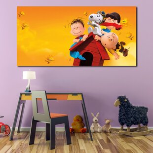 WOODYMOOD Charlie S Friends And Snoopy Movie Entertainment The Peanut Woodstock Pigpen Dog House Lucy Canvas Wall Art Decor Print Sticker Print