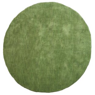 UNION RUSTIC Marcie HAND KNOTTED LOOM WOOL ECO-FRIENDLY AREA RUGS - Green Color | Solid Design