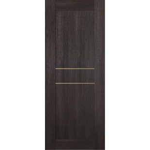 BELLDINNI Avon 07 2HN GOLD 79.37'' Solid + Manufactured Wood Paneled Slab Door