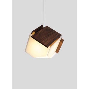 CERNO Mica 1 - Light Unique Geometric LED Pendant with Wood Accents