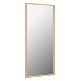 KAVE HOME Wood Framed Wall Mounted Full Length Mirror in Natural