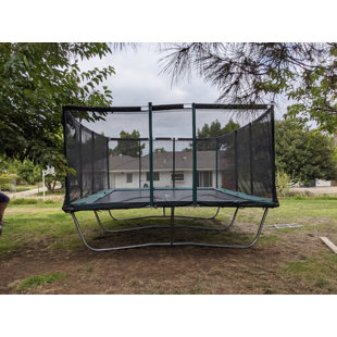 Galactic Xtreme 14' x 16' Rectangle Backyard Trampoline with Safety Enclosure Above Ground