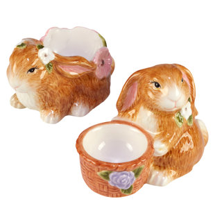 Certified International Easter Garden Set Of 6 3-D Egg Cup