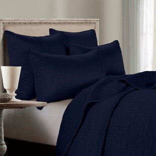 INDIGO HILL BY HIEND ACCENTS Satin Channel Silky Satin Design Solid Color Classic Modern Quilt Set