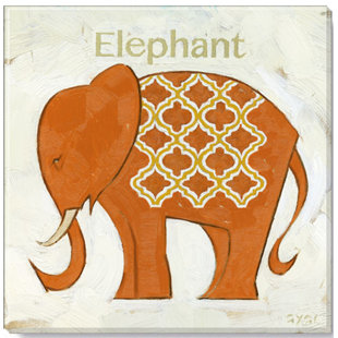 DARREN GYGI HOME COLLECTION Ikat Elephant On Canvas by Darren Gygi Print