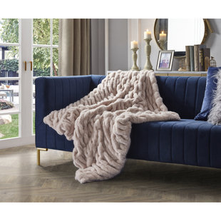 INSPIRED HOME CO. Cozy Tyme Cosette Soft and Quality Fabric Knit Throw 50" x 60"