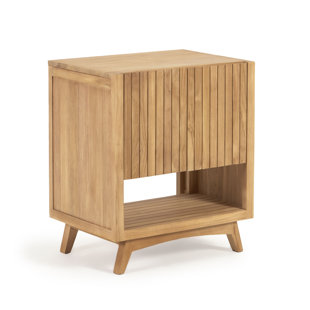 KAVE HOME Teak Wood (Tectona Grandis) Freestanding Bathroom Cabinet