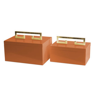 COUTURE, INC. Avondale Boxes, Orange (Set of 2)
