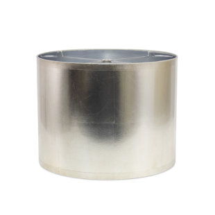 COUTURE, INC. Foil Acrylic Paper Round Drum Antique Lamp Shade, Silver