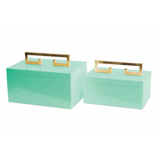 COUTURE, INC. Avondale Boxes Mint (Set of 2)