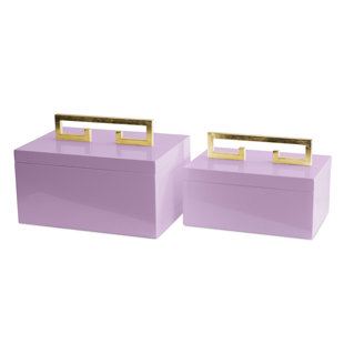 COUTURE, INC. Avondale Boxes, Lilac and Gold (Set of 2)