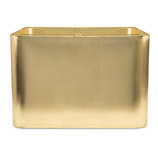 COUTURE, INC. 12" H x 18" W Foil Acrylic Paper Square Lamp Shade, Gold