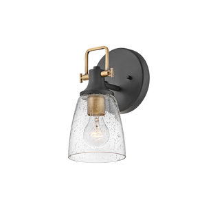 HINKLEY Easton Single Light Bath Vanity Fixture w/ Clear Seedy Glass Shade