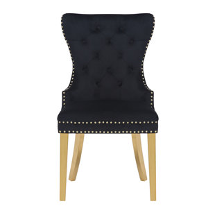 ROSDORF PARK Chemene 21.5'' H Tufted Velvet Upholstered Side Chair