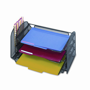 SAFCO PRODUCTS COMPANY Onyx Organizer with One Upright and Three Horizontal Sections in Black