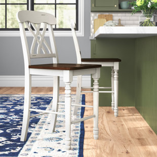 ROSALIND WHEELER Unfinished Solid Wood 24'' Counter Stool (Set of 2)