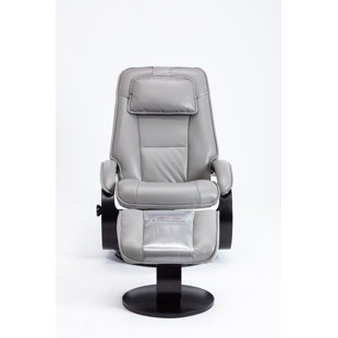 PROGRESSIVE FURNITURE INC. Relax-R Faux Leather Swivel Recliner with Ottoman