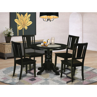 DOVECOVE Gallatin Solid Wood Pedestal Dining Set