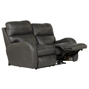 HOKKU DESIGNS Gleeson 60" Top Grain Italian Leather Match Power Reclining Loveseat with Adjustable Headrest