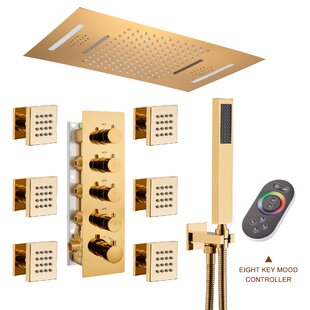 MONDAWE AquaRhapsody Luxury Complete Shower System with Bluetooth Music and LED