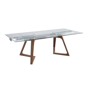 ORREN ELLIS Extendable Glass Top Dining Table