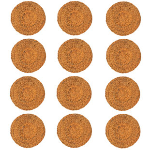 ROSALIND WHEELER Blayr Jute No Pattern Round Placemat (Set of 12)