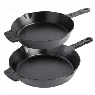 Spice By Tia Mowry Savory Saffron 2-Piece (8" & 10") Pre-Seasoned Cast Iron Skillet Set