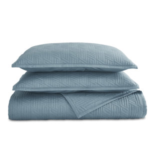 SCOTT LIVING 100% Cotton Percale Quilt Set (Set of 3)