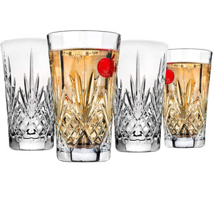GODINGER SILVER ART CO Dublin Crystal Drinking Glass 12oz (Set of 4)