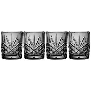 GODINGER SILVER ART CO Dublin Crystal Midnight Whiskey Glass 11oz (Set of 4)