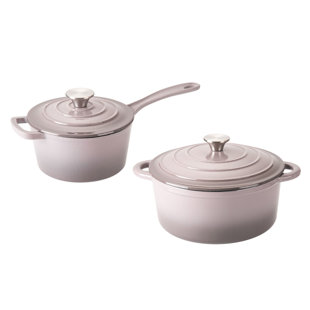 ARAMCO IMPORTS INC. 2 - Piece Non-Stick Enameled Cast Iron Cookware Set (Set of 2)