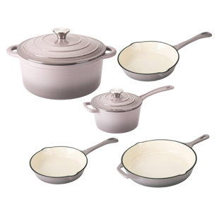 ARAMCO IMPORTS INC. 7 - Piece Non-Stick Enameled Cast Iron Cookware Set (Set of 5)