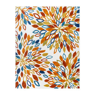 GERTMENIAN Multi-Colored Bright Floral Flatweave Indoor/Outdoor Area Rug