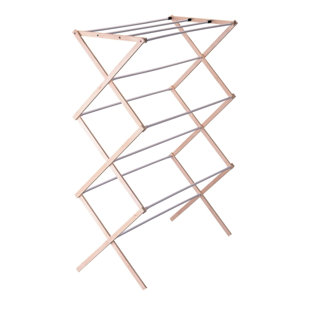 DOTTED LINE™ Meghan Wood Drying Rack with Vinyl Dowels in White