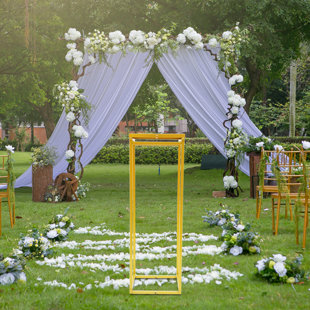 FUNTEN 29.5 Inch Gold Metal Vases Column Stand, Art Wedding Flower Rack Geometric Vase Column Stand