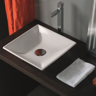 WS Bath Collections Ceramica 17.3'' White Ceramic Square Bathroom Sink