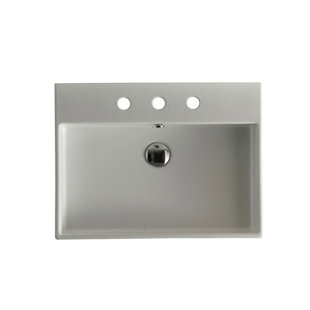 WS Bath Collections Unlimited 17.7'' Ceramic Rectangular Bathroom Sink with Overflow
