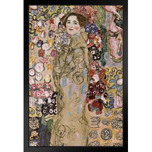 VAULT W ARTWORK Gustav Klimt Frauenbildnis Ria Munk Art Nouveau Prints And Posters Gustav Klimt Canvas Wall Art Fine Art Wall Decor Women Landscape Abstract Painting Black Wood Framed Art Poster 14X20